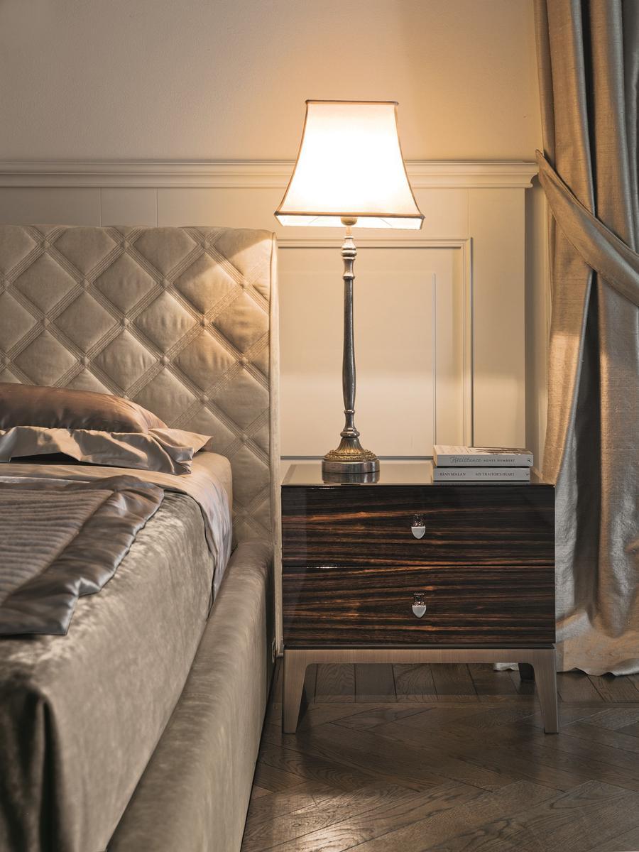 Rectangular metal bedside table with drawers | Sir by Longhi