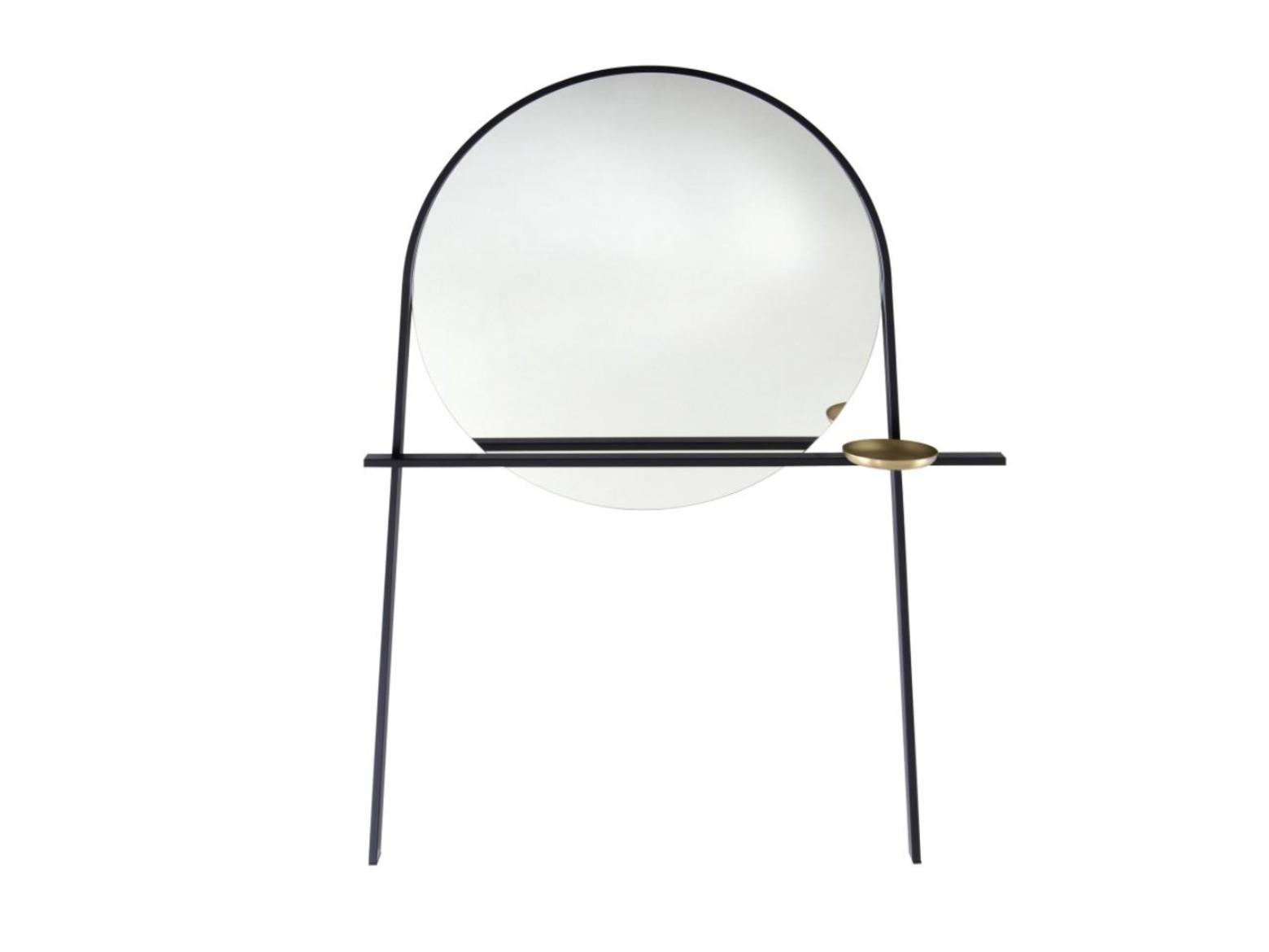 Round wall-mounted glass and steel mirror | Geoffrey by Ligne Roset