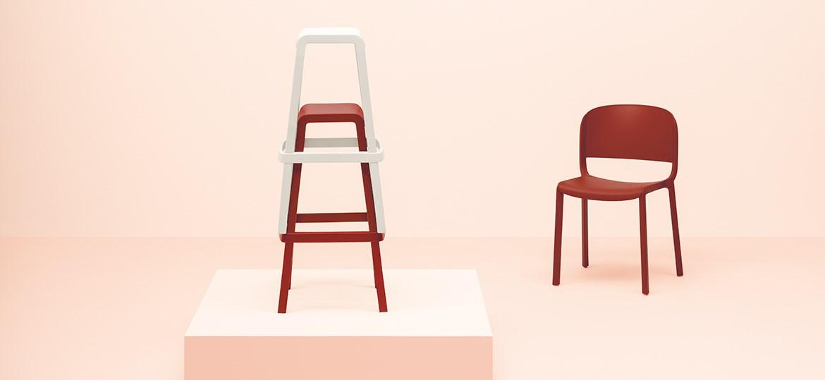 Stackable polypropylene stool | Dome 268 by Pedrali
