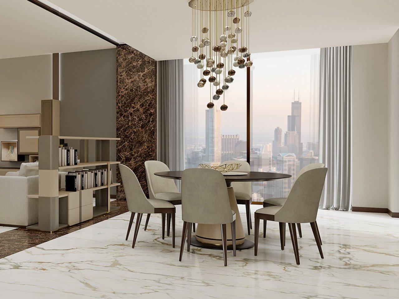 Round walnut table | Pr.410 by Stella del Mobile