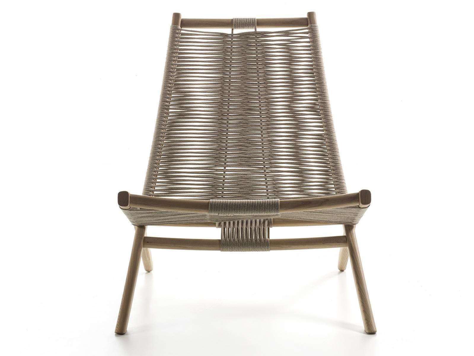 Rope, fabric and ash armchair | Huli by Frigerio