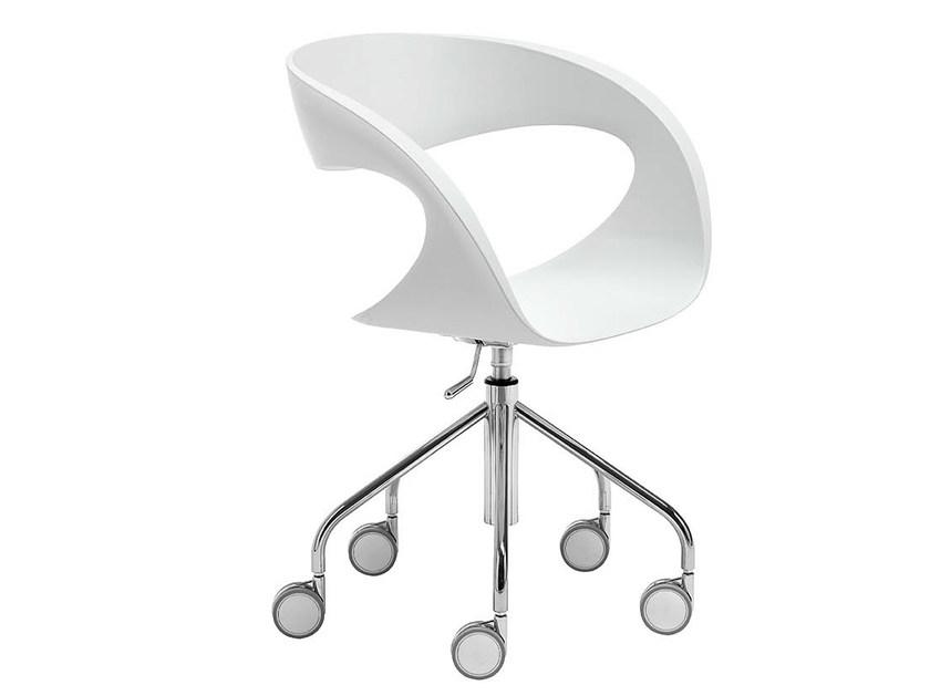 Trestle-based chair with castors | Raff by Midj