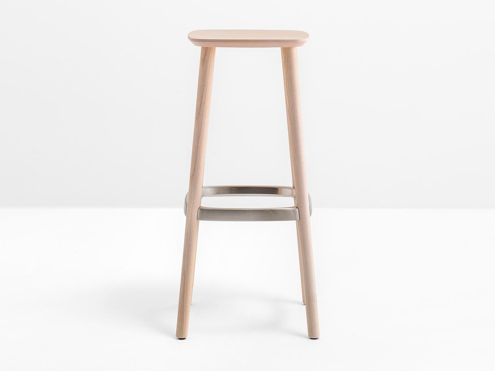 Wooden stool with footrest | Babila 2702 by Pedrali