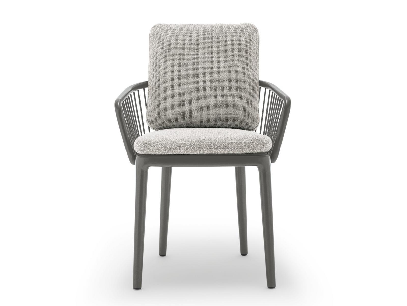 Upholstered aluminium garden chair with armrests | 232 Yoko by Rolf Benz