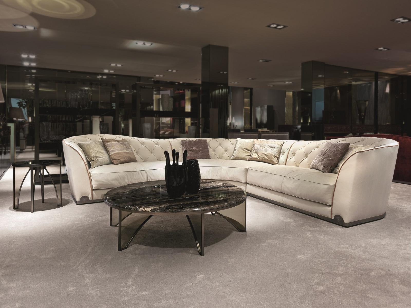 Curved nabuk sofa | Grace by Longhi