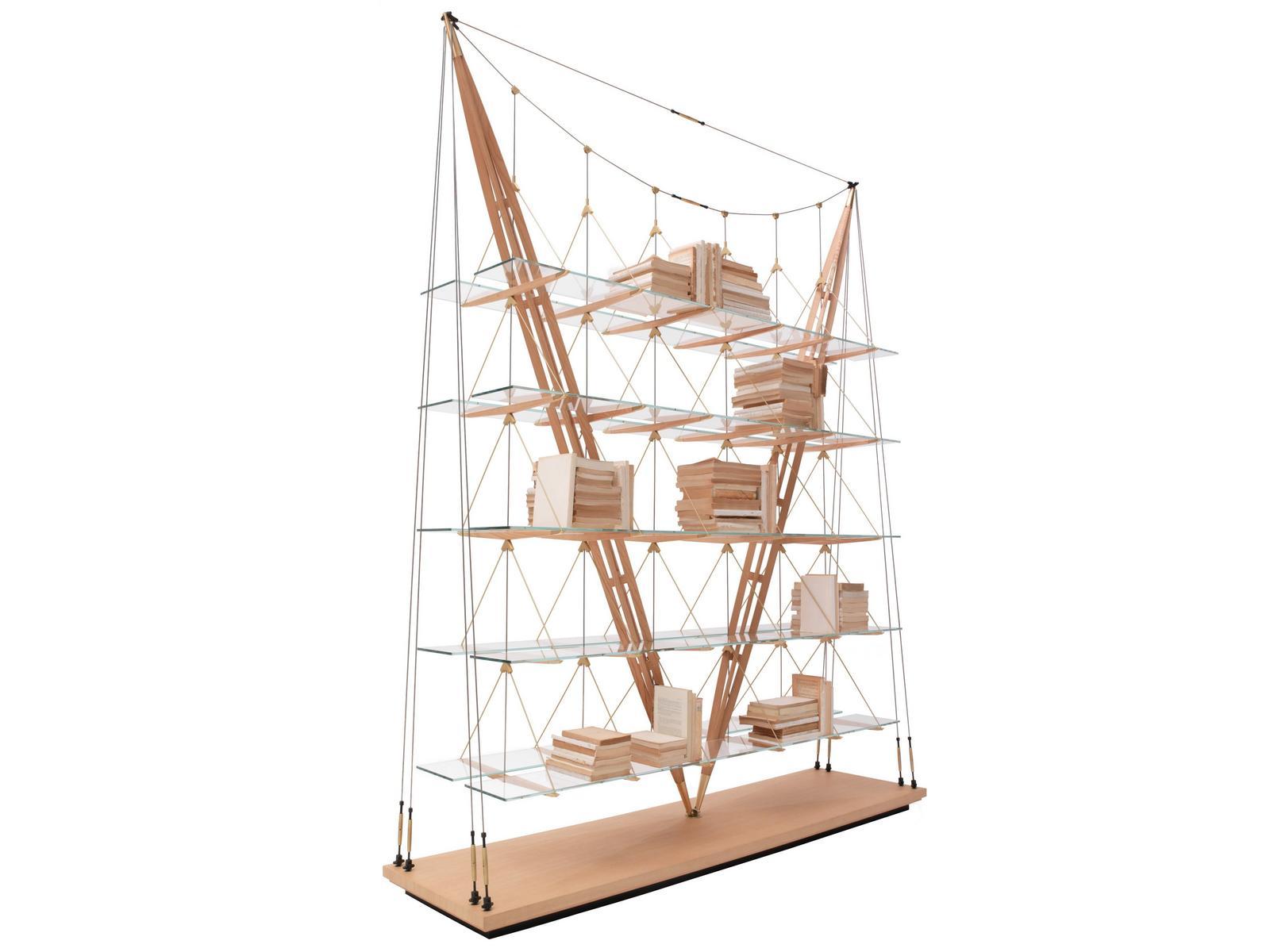 Wood and glass bookcase | 838 Veliero by Cassina