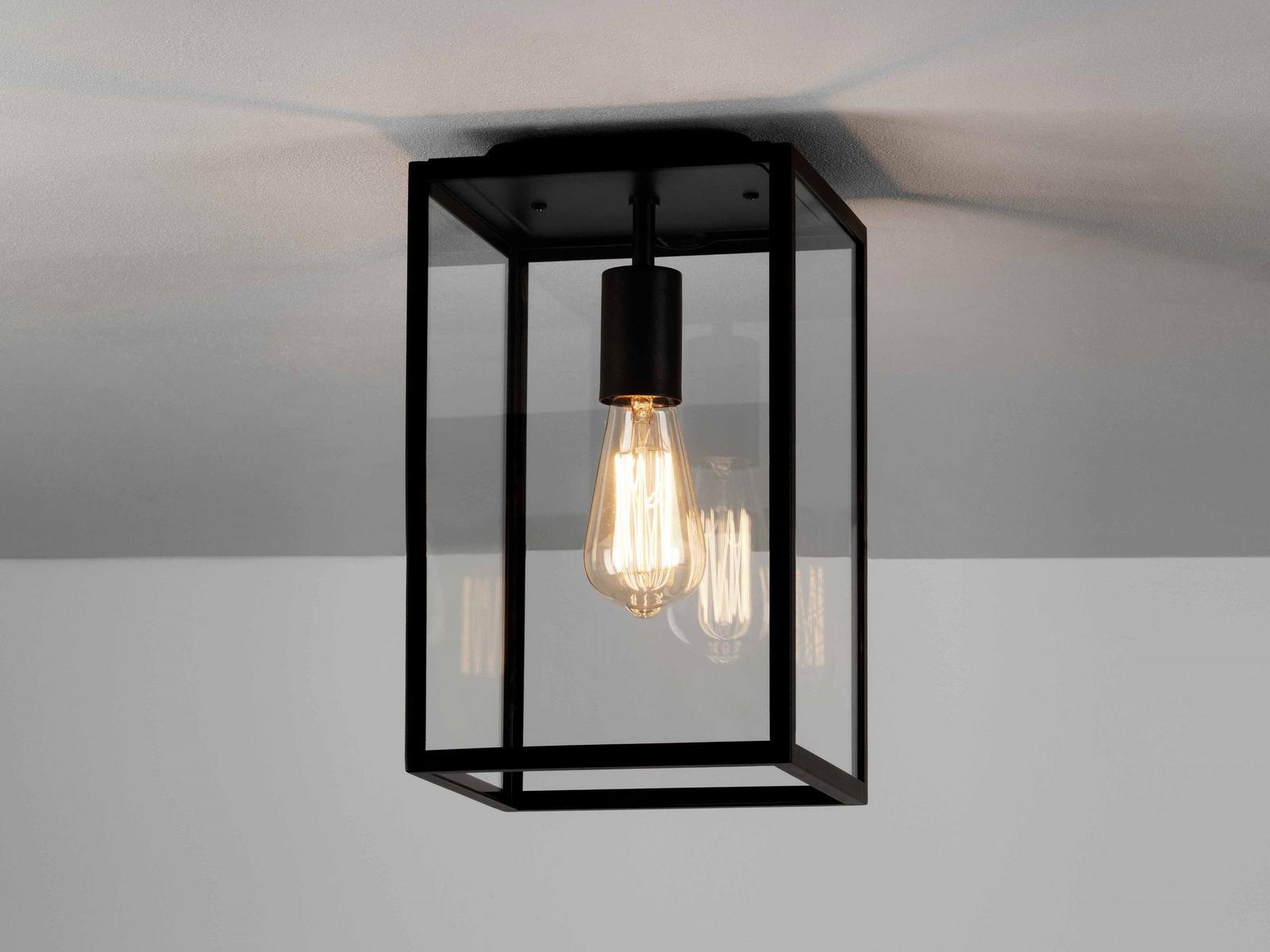 Glass and Stainless Steel outdoor ceiling lamp with dimmer | Homefield by Astro lighting