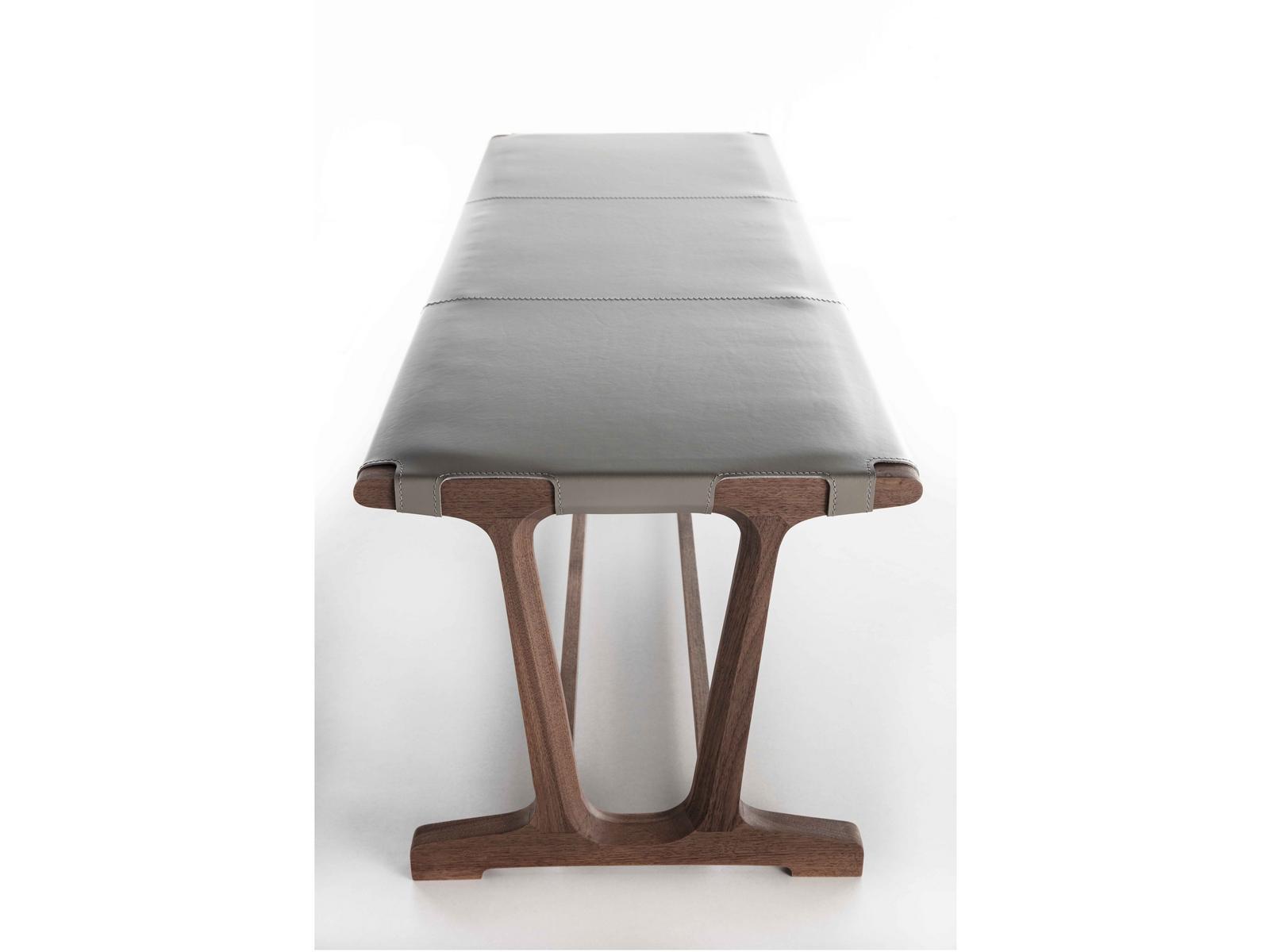 Upholstered solid wood bench | Archè by Frigerio