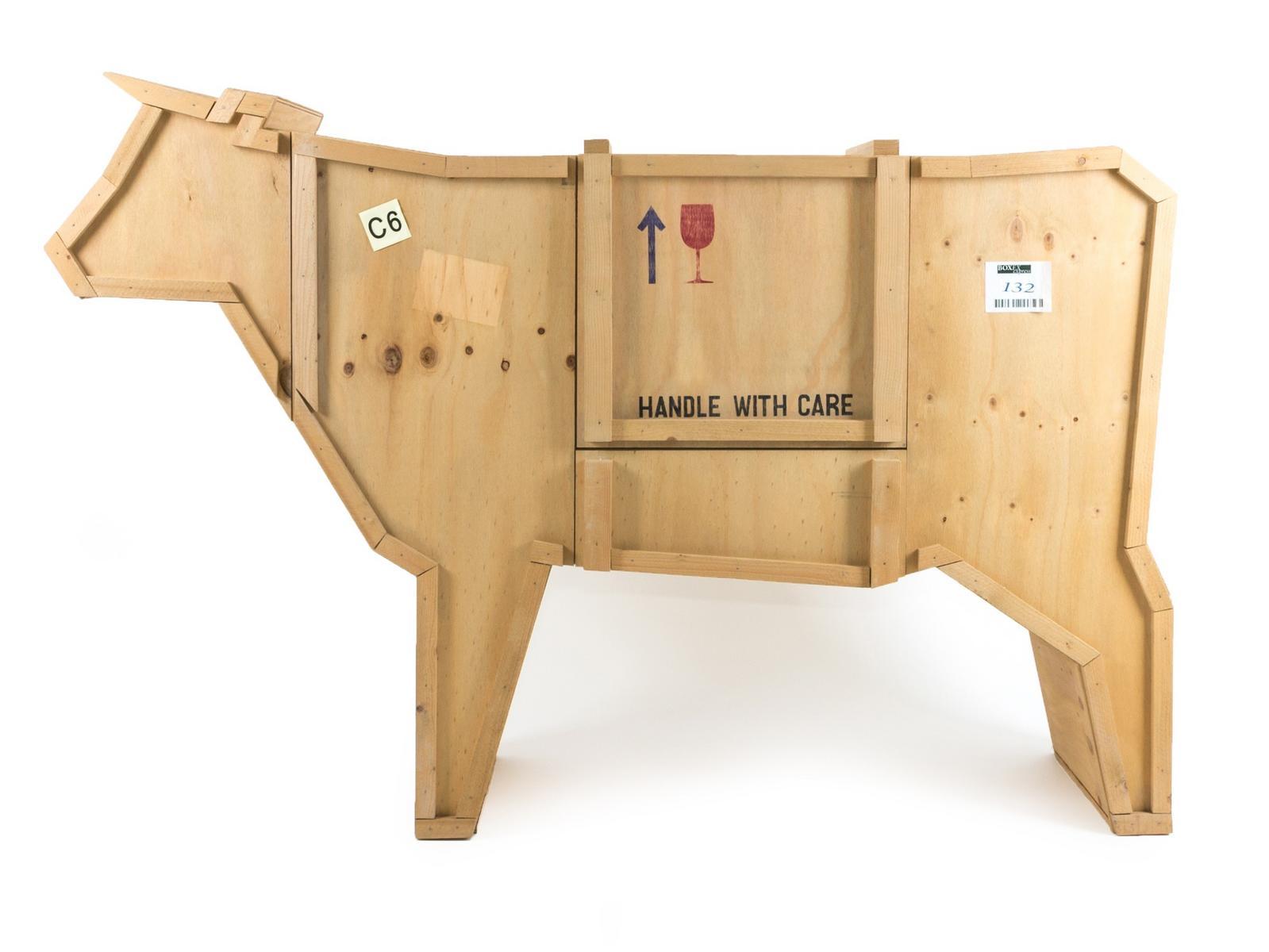 Wooden highboard with doors | Sending Cow by Seletti