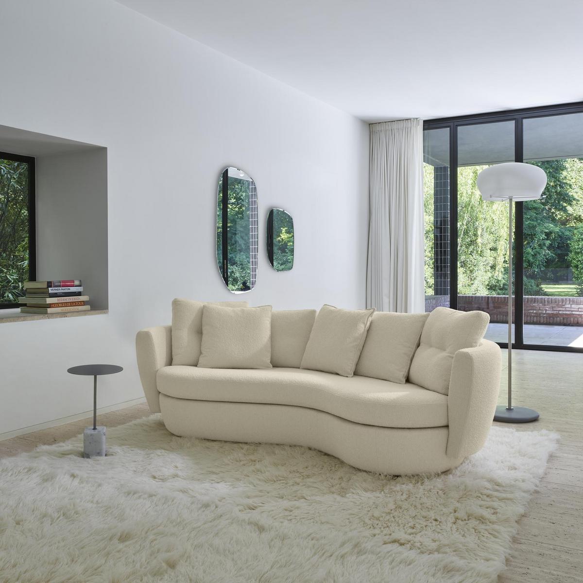 Curved 3 seater fabric sofa | Ipanema by Ligne Roset