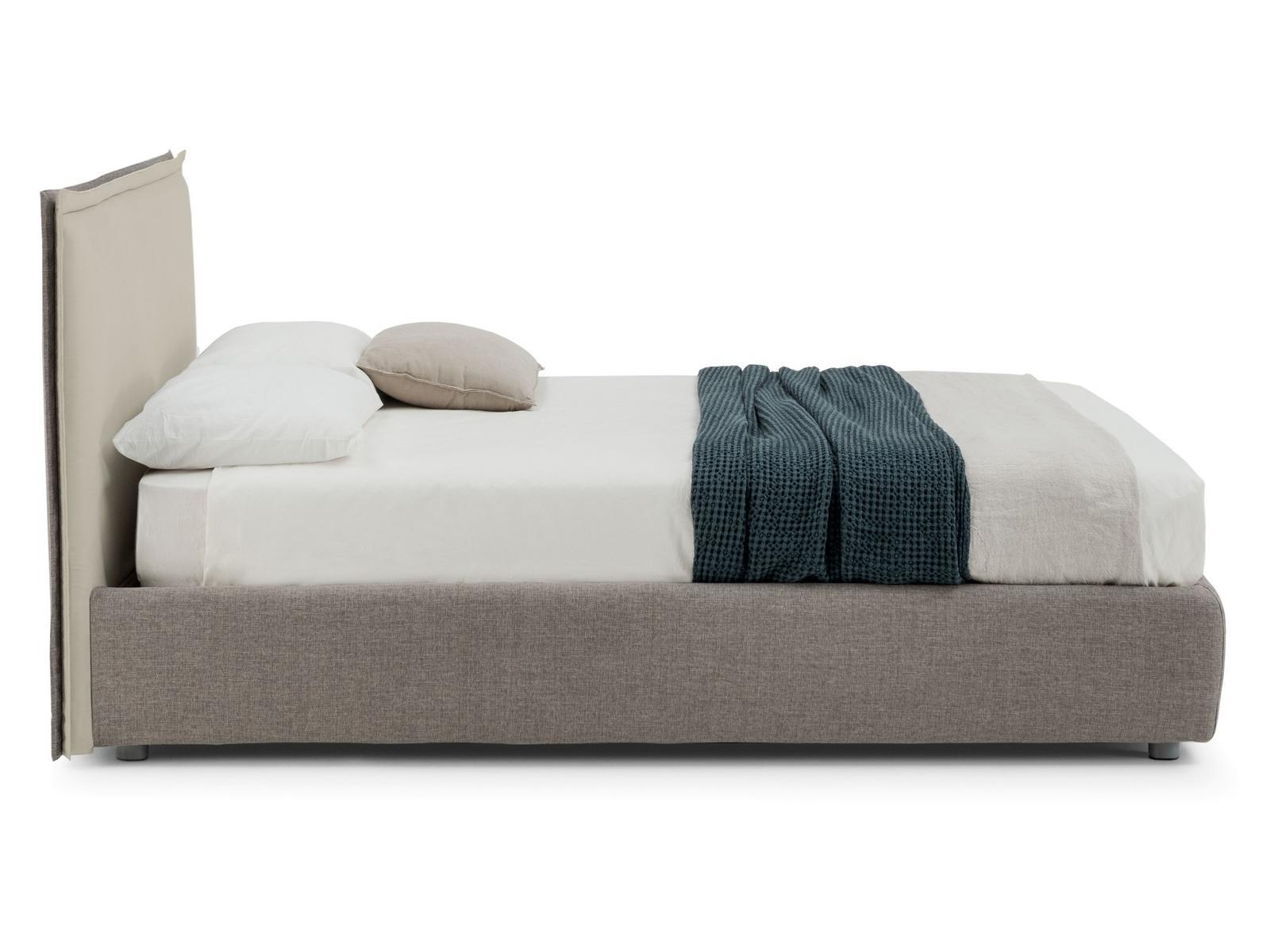 Upholstered storage bed | Gaya Wave by Bolzan letti