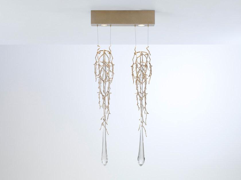 Handmade bronze pendant lamp | Liquid Ct3313/2 by Serip