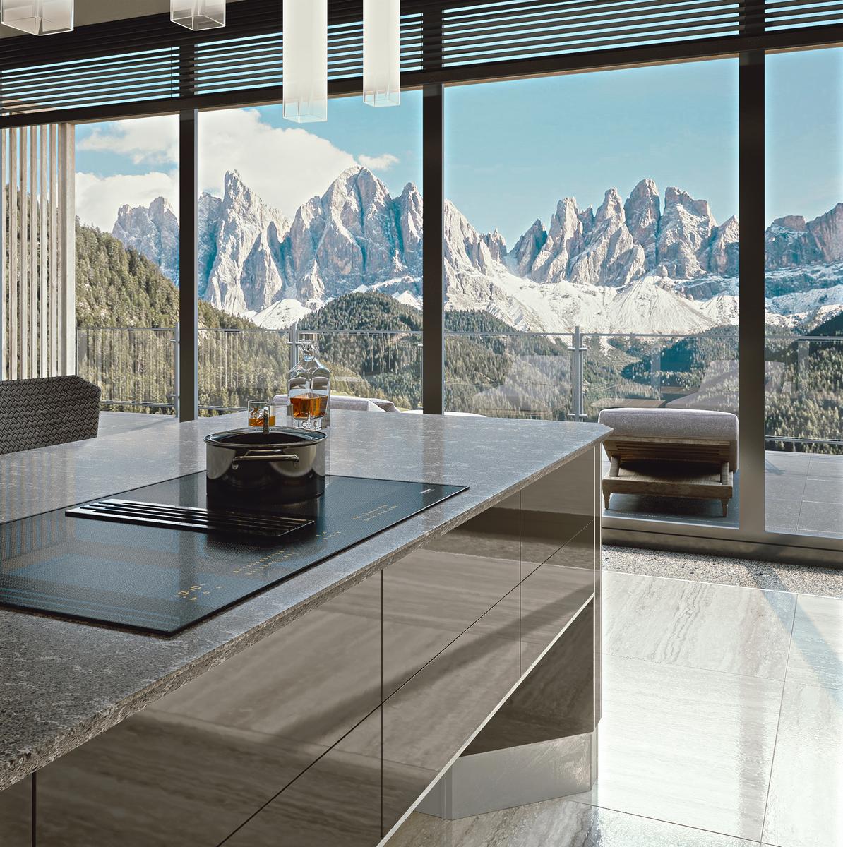 Lacquered kitchen with handles Brummel Essenza