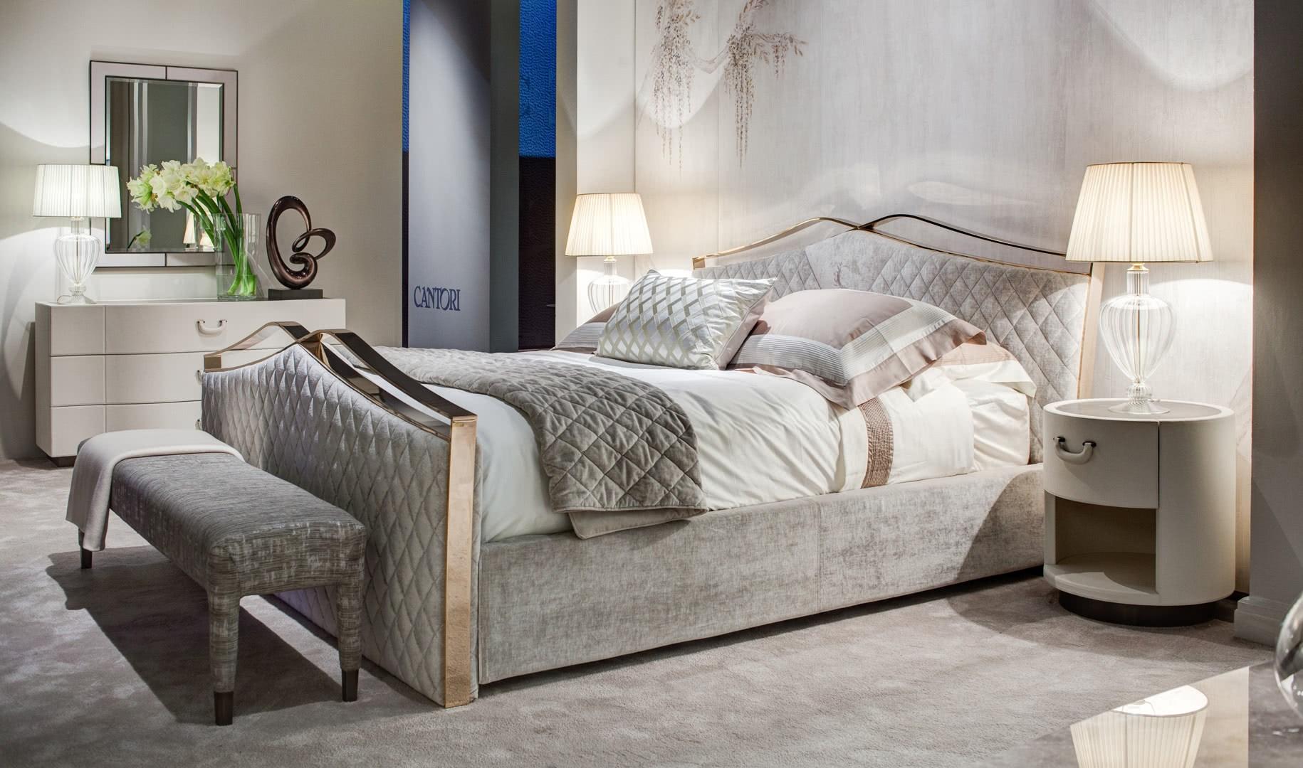 Upholstered velvet double bed | Valentino by Cantori