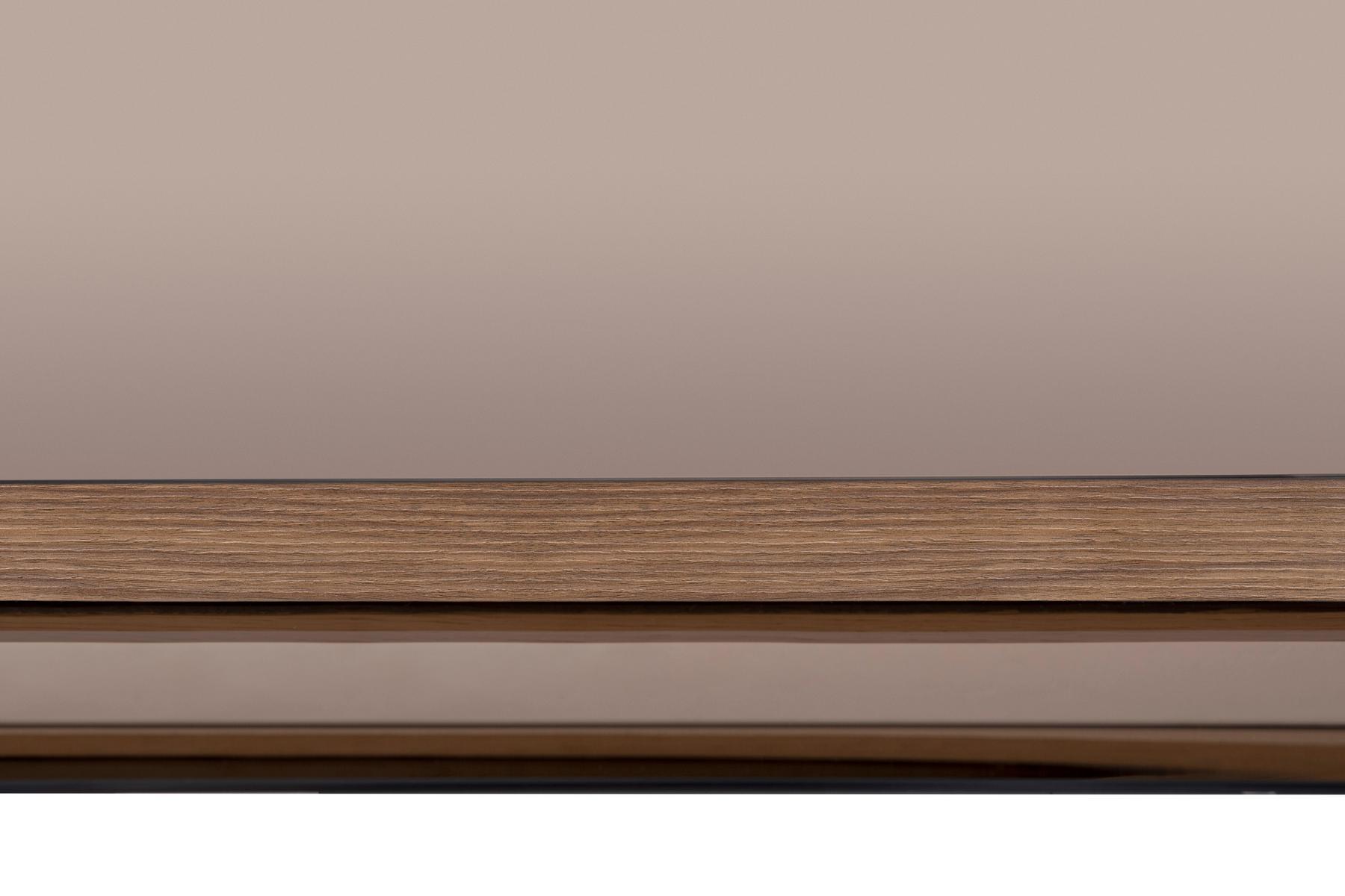 Square wall mirror with walnut frame | Maxxi by Tonin Casa