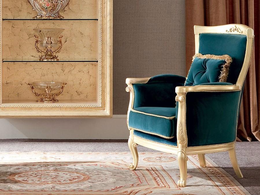 Velvet armchair with armrests | 13427 by Modenese Gastone