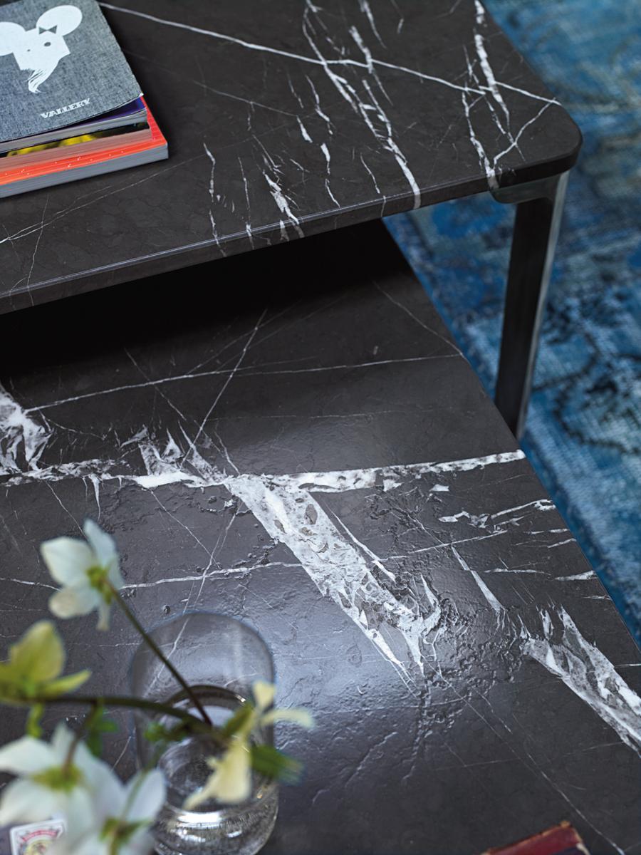 Rectangular stone high side table for living room | 971 by Rolf Benz