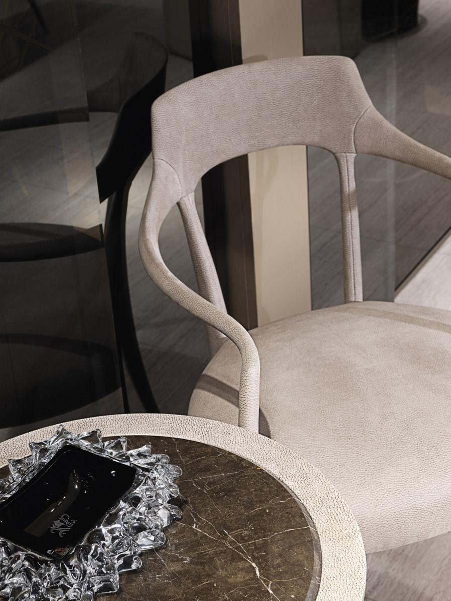 Upholstered leather chair with armrests | Rhea by Visionnair