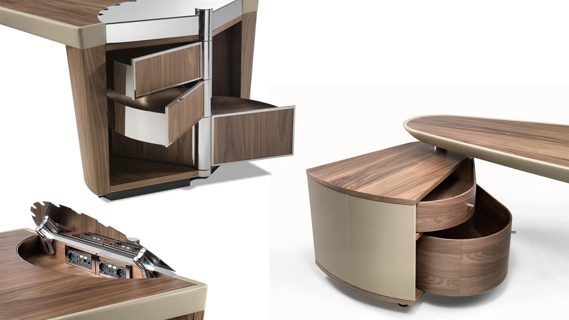 Wooden office desk with drawers | Ark by Reflex