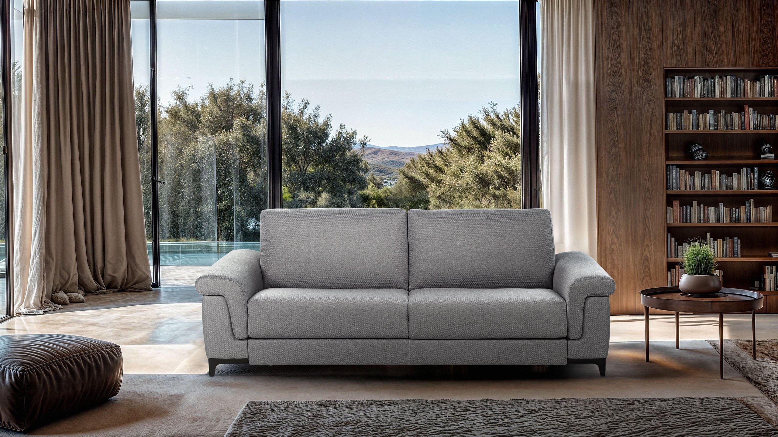 The ‘Sole’ sofa features a soft back, adjustable seat heights, removable coverings, and interchangeable armrests, catering to different comfort preferences. | Sole by Calia Italia
