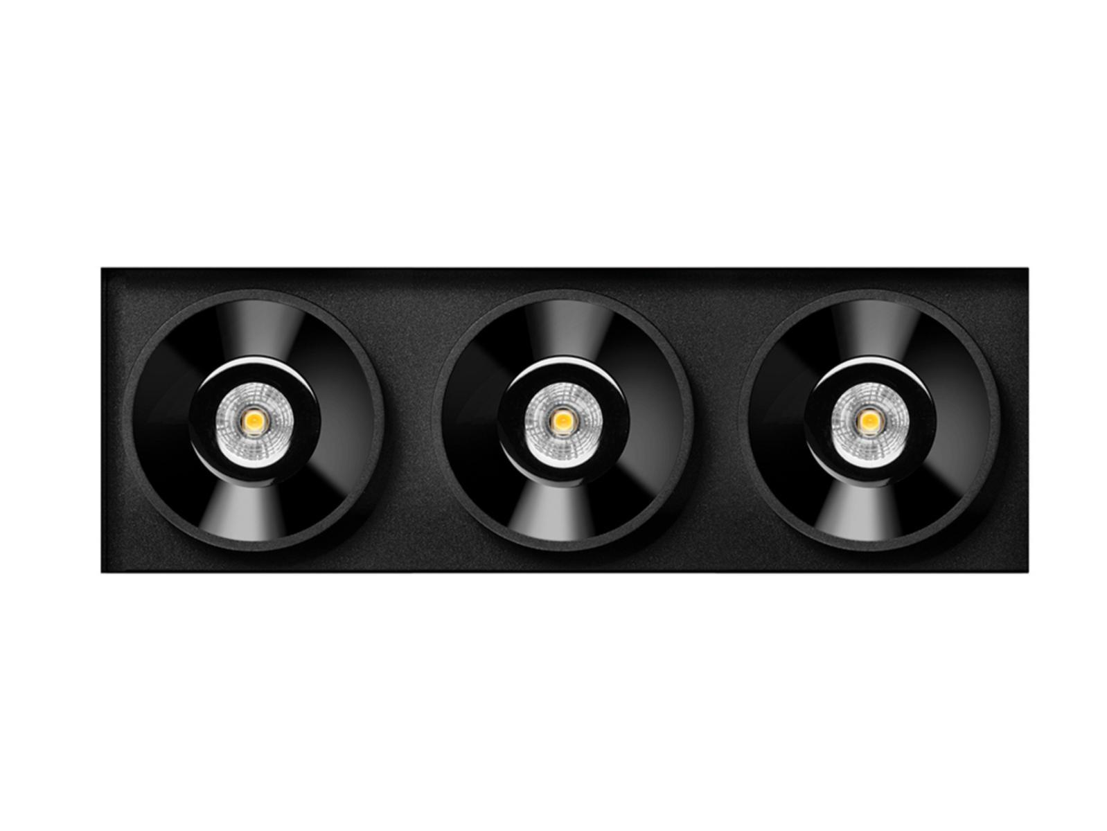 LED recessed multiple aluminium spotlight | Black Foster Trimless 3 by Arkoslight