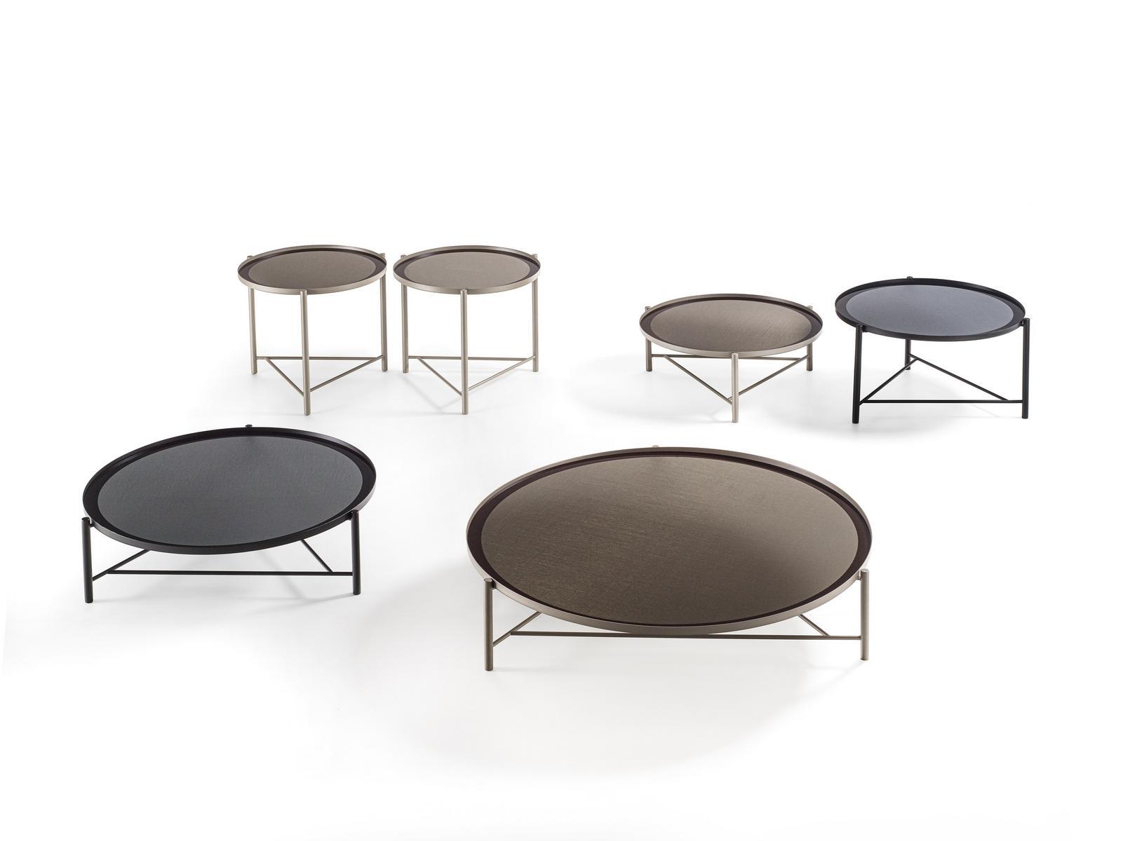 Low round glass and metal coffee table | Santa Monica by Frigerio