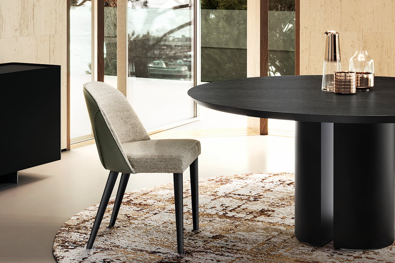 Round veneer table | Dora wood by Eforma