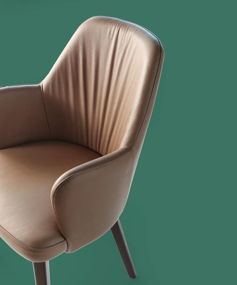 Upholstered leather chair | Bob by Borzalino