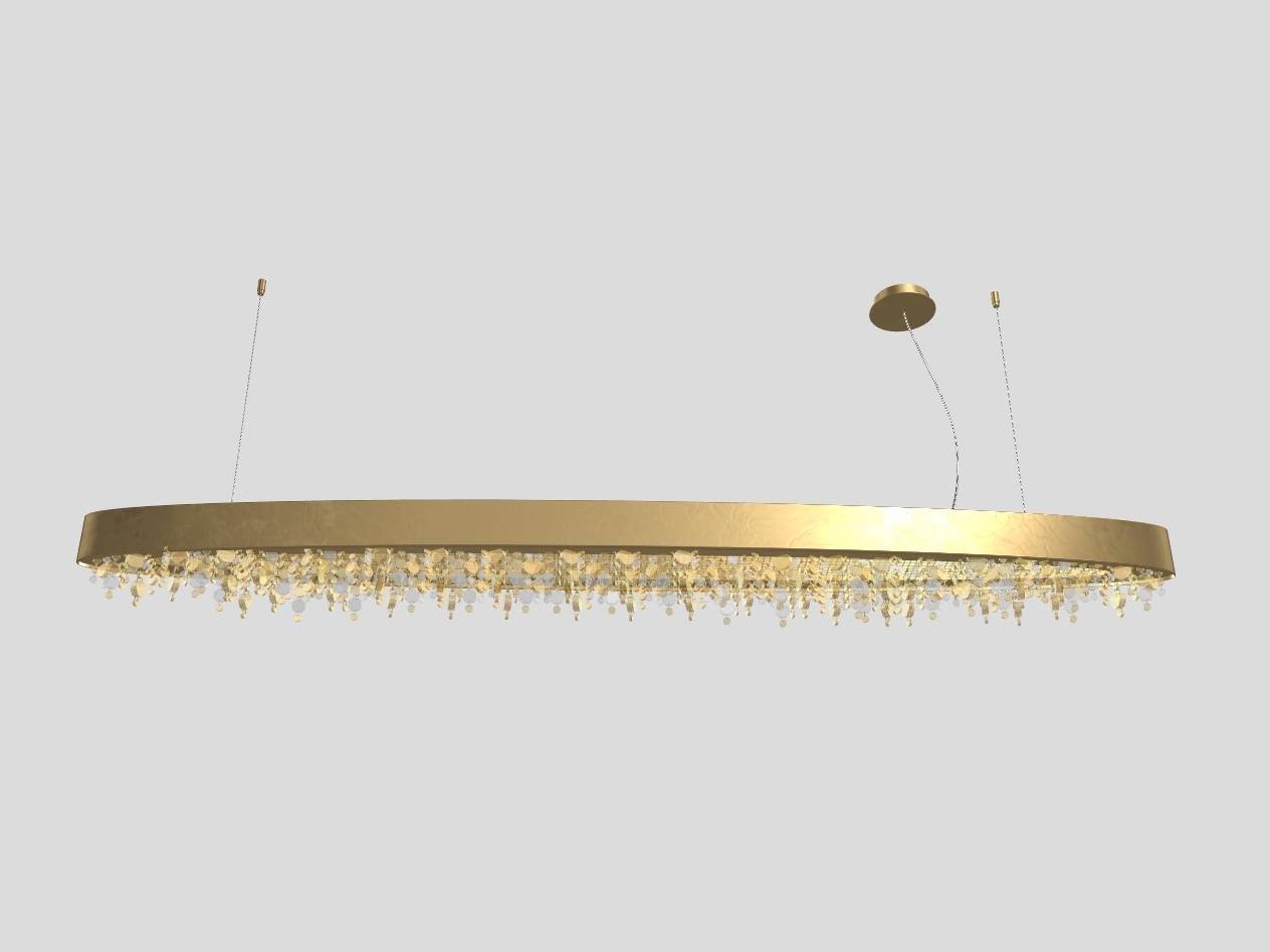 LED metal pendant lamp with crystals | Olá S8 Ov210 by Masiero