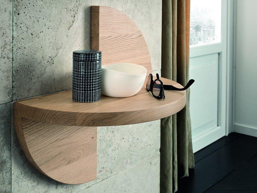 Wall-mounted wooden bedside table | Petalo by Altacorte