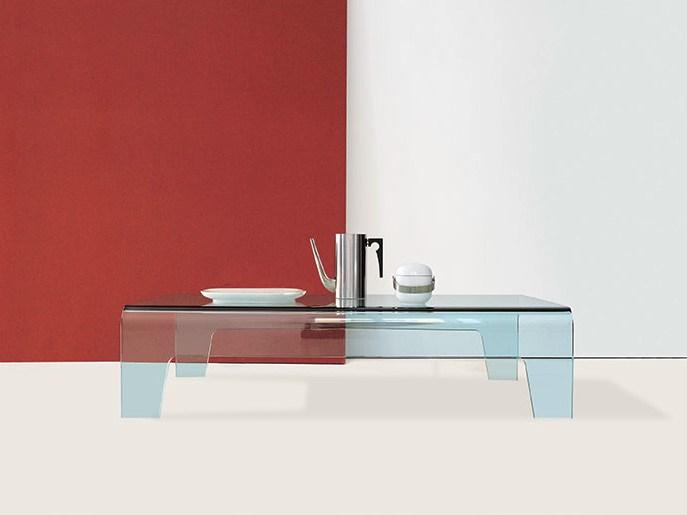Low rectangular glass coffee table | Frog by Sovet