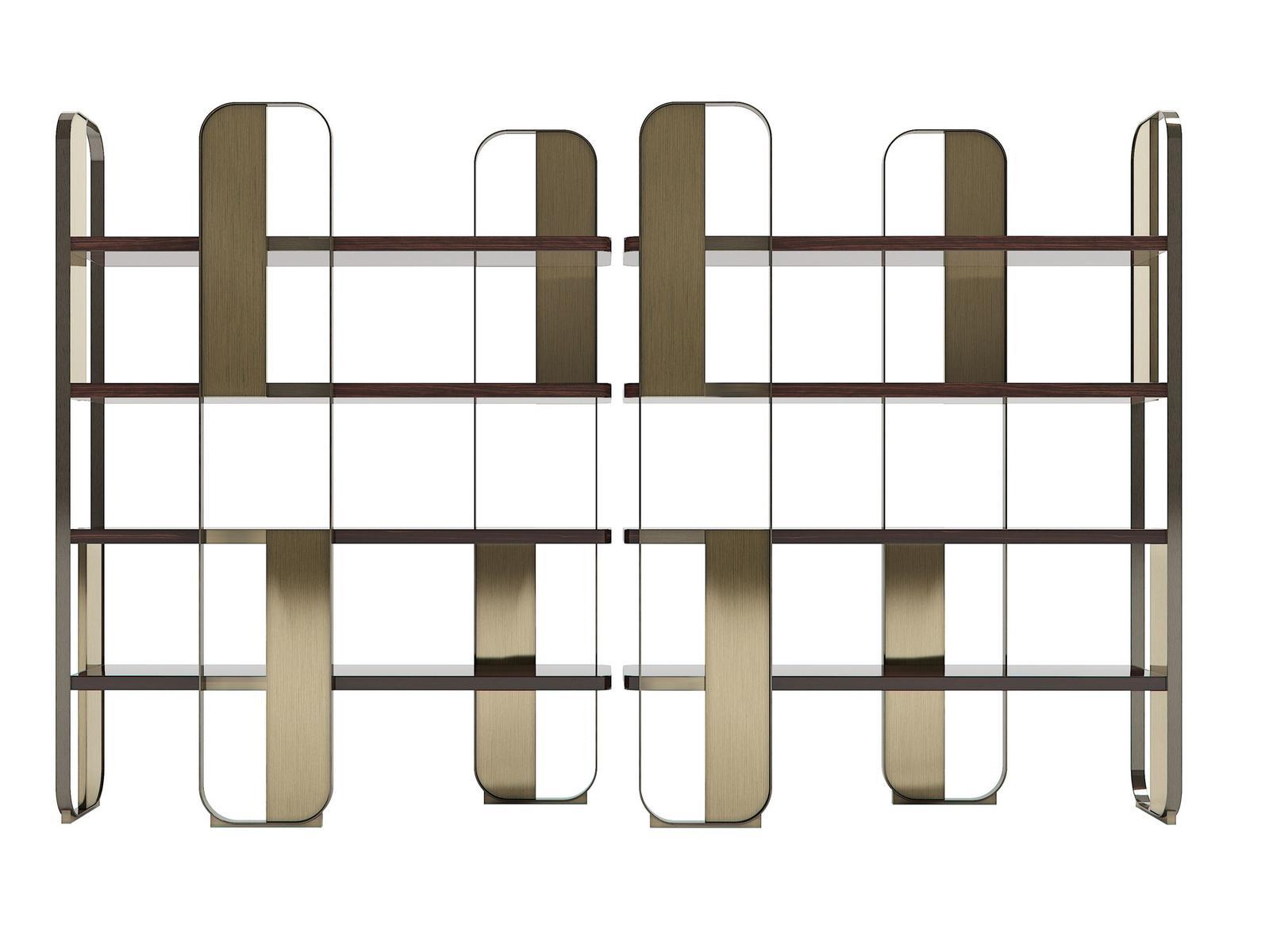 Freestanding steel and wood bookcase | Giselle by Capital Collection