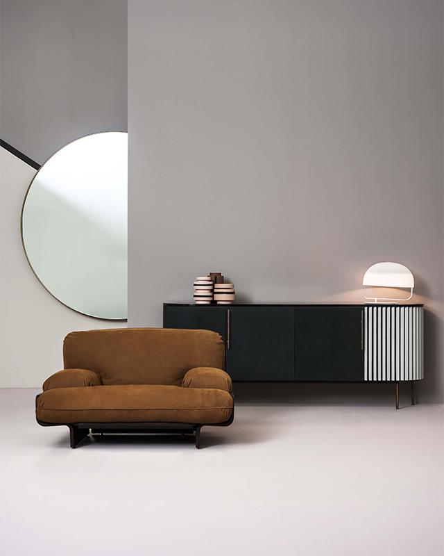 Round wall-mounted framed mirror | Marlene by Baxter