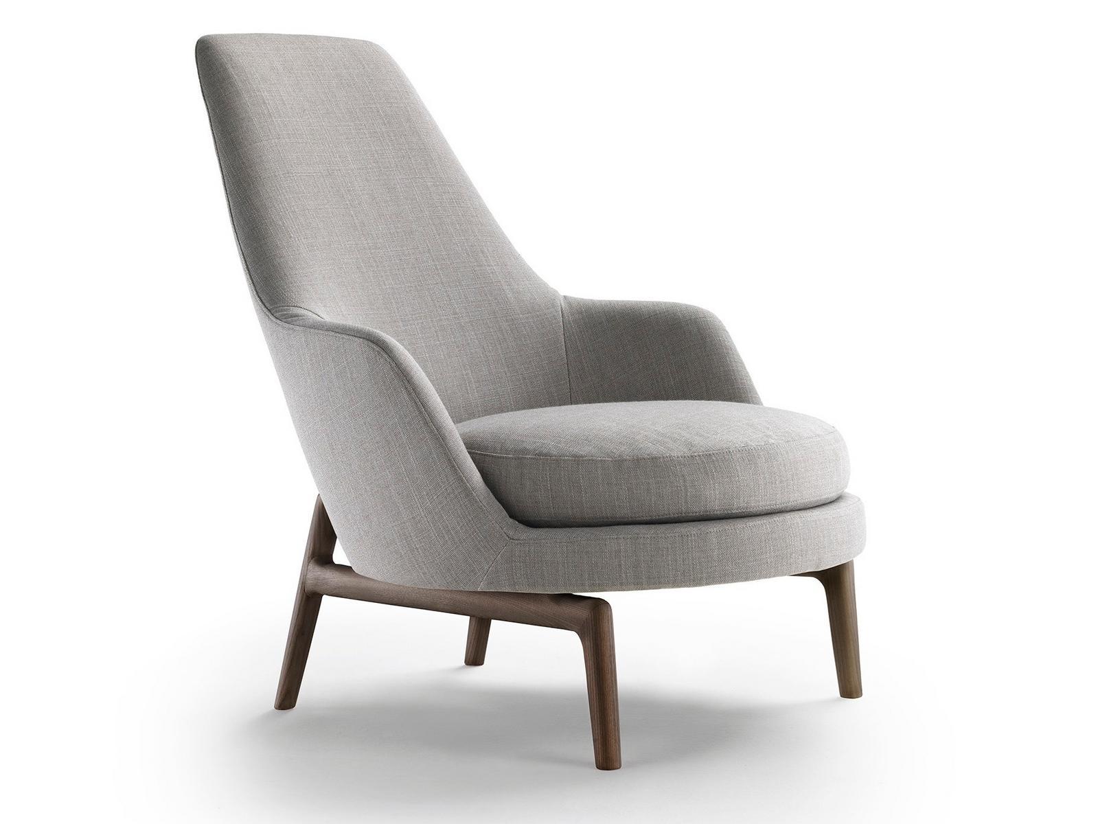 Fabric armchair with armrests | Leda by Flexform