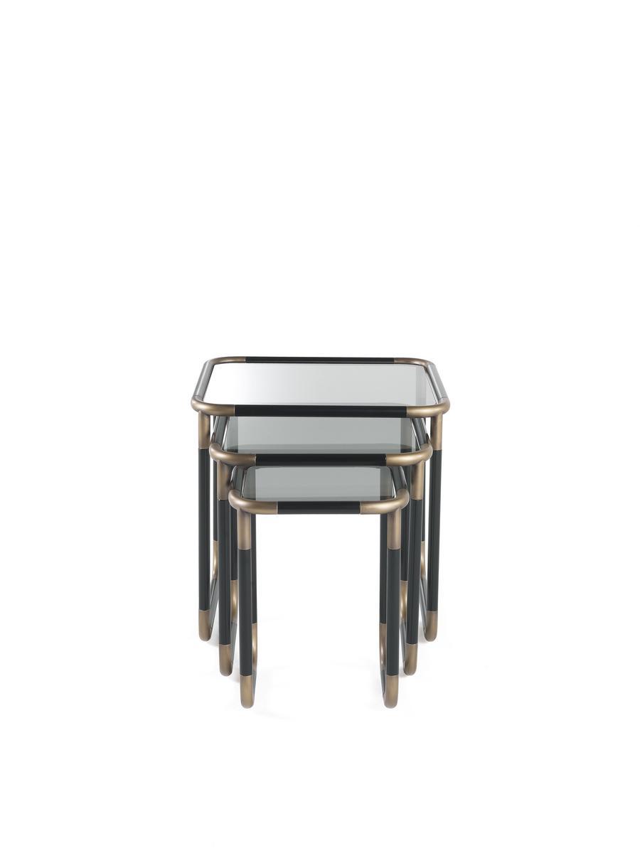 Coffee table in metal and smoky glass | Pigneto by Gianfranco Ferre Home