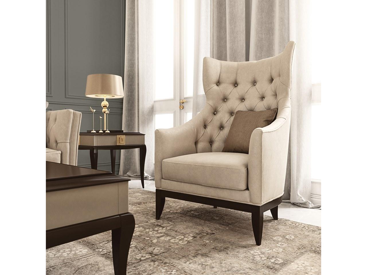 Wing fabric armchair with armrests | Pr.698 by Stella del Mobile