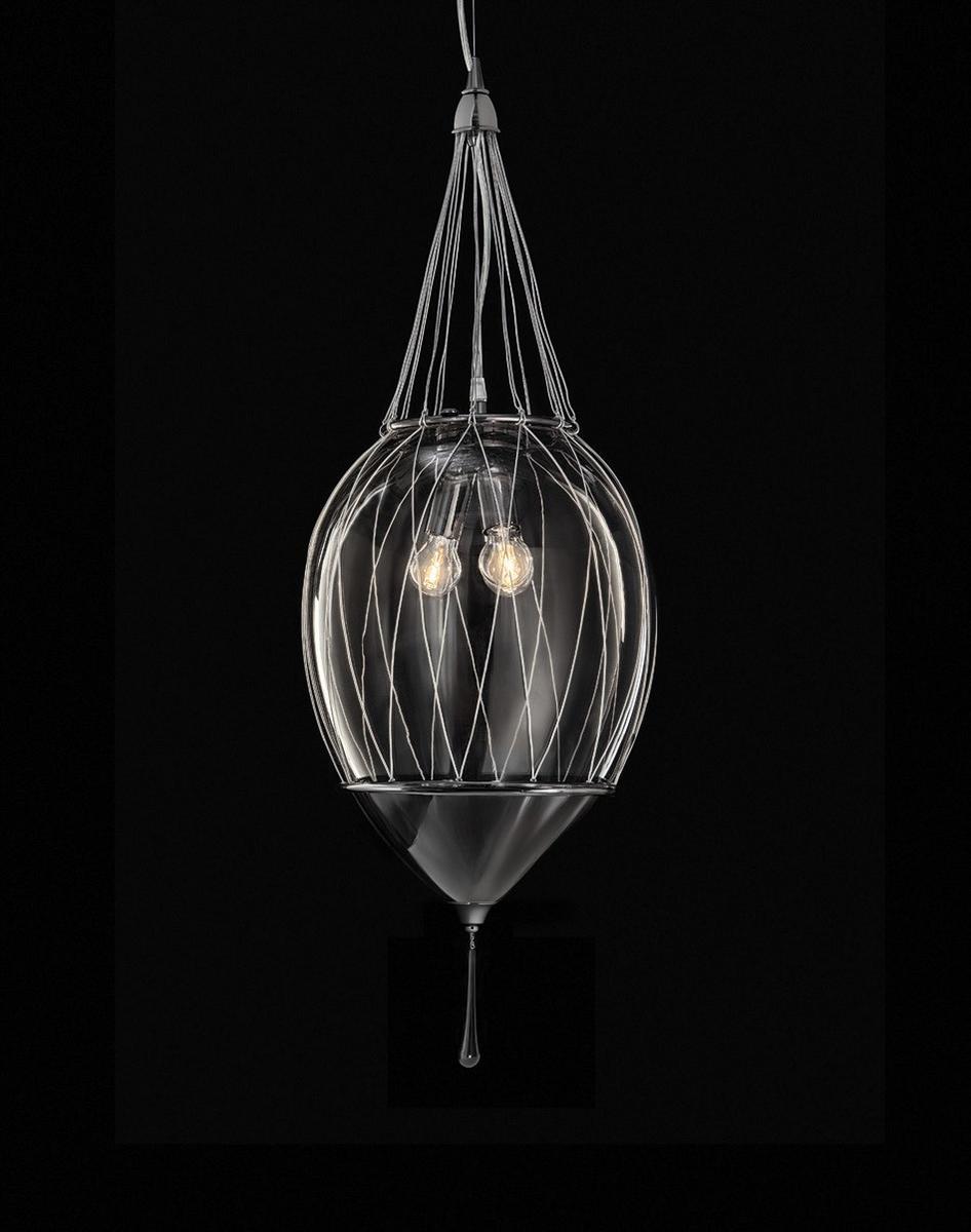 Blown glass pendant lamp | Tango by Aiardini lighting