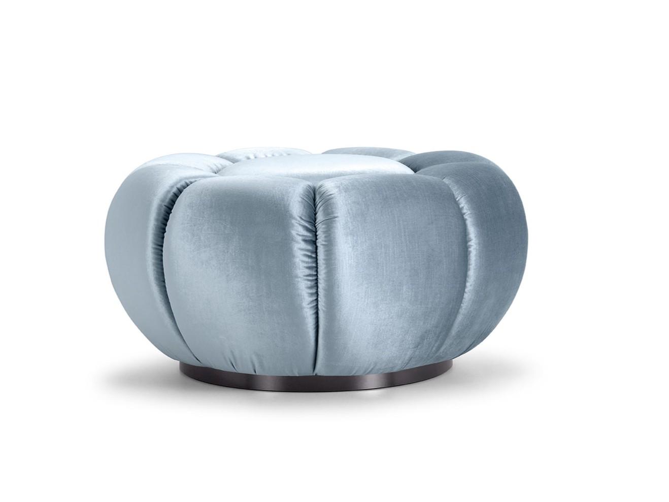 Upholstered round fabric pouf | Arke by Domingo salotti