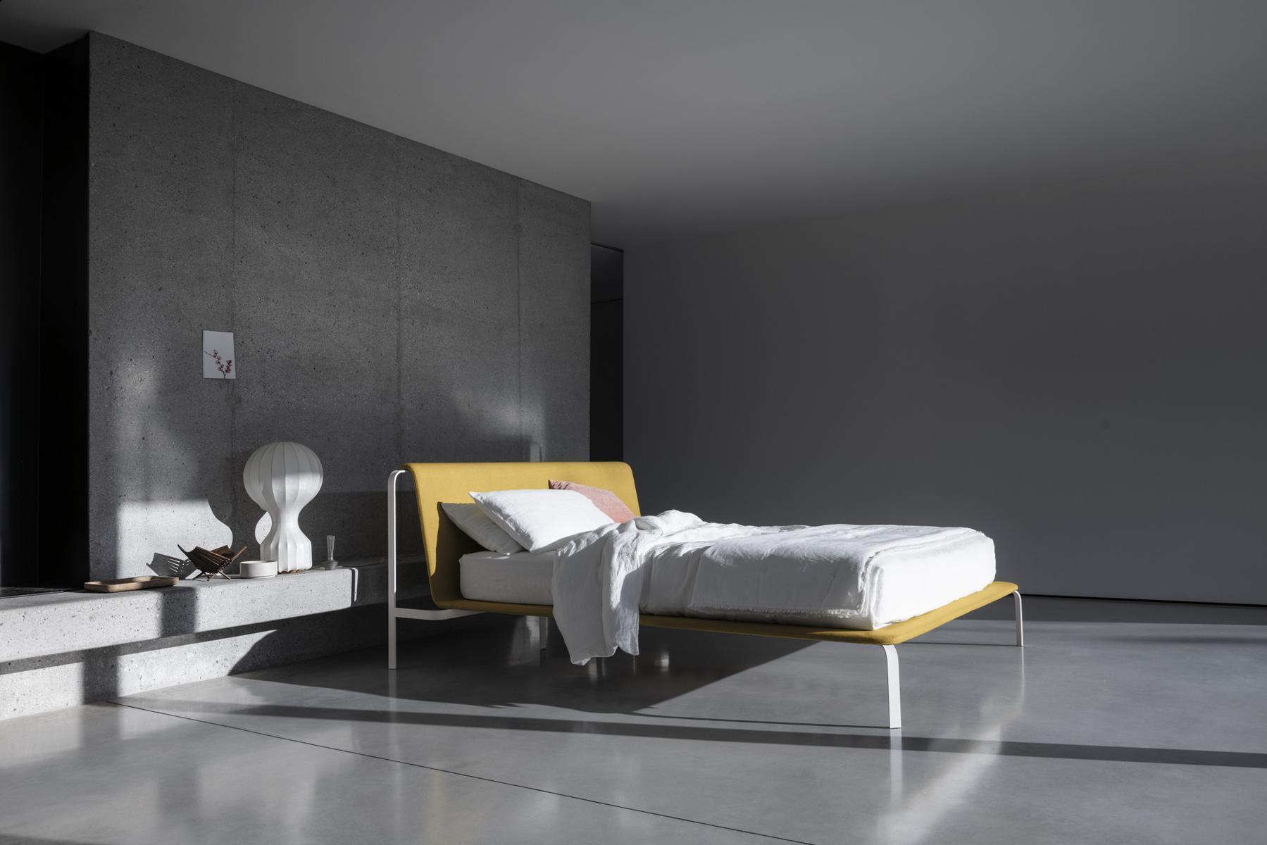 Fabric bed with removable cover with upholstered headboard | Bend by Bolzan letti