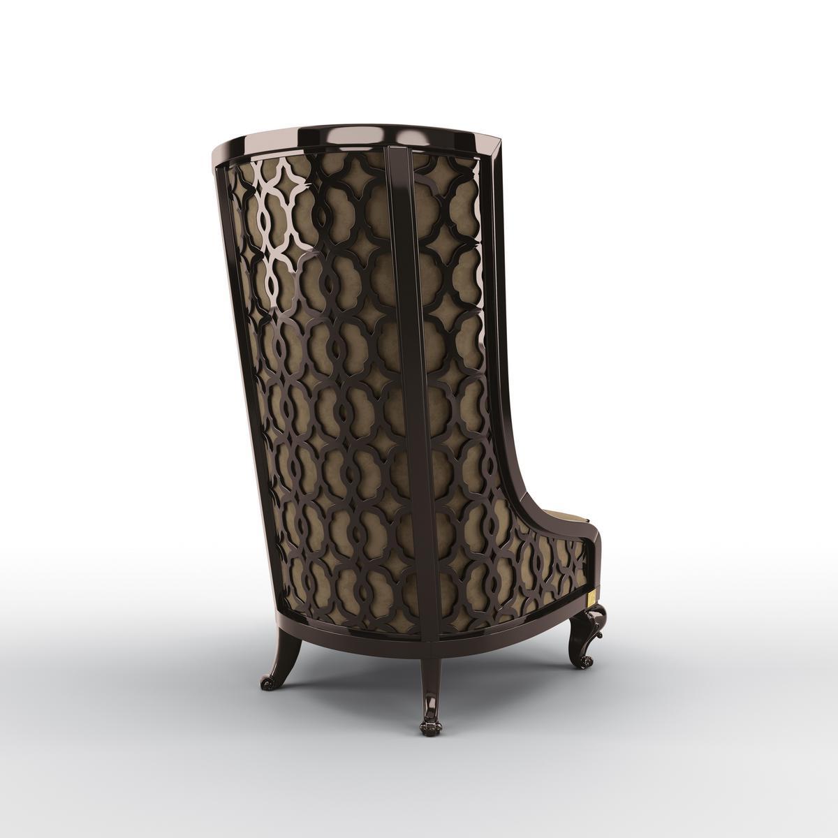 High-back nabuk armchair | Club by Bruno Zampa