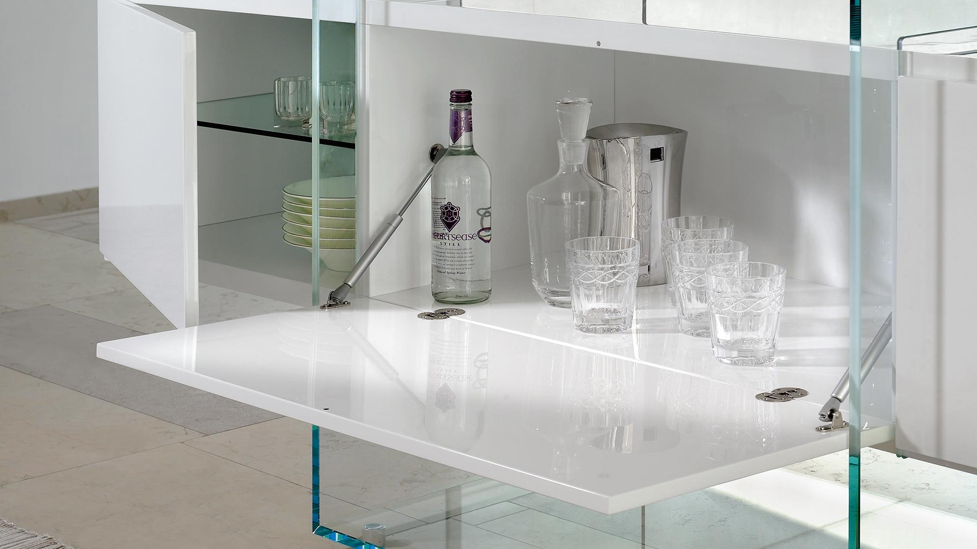 Wood and glass sideboard with flap doors | Kubo by Reflex