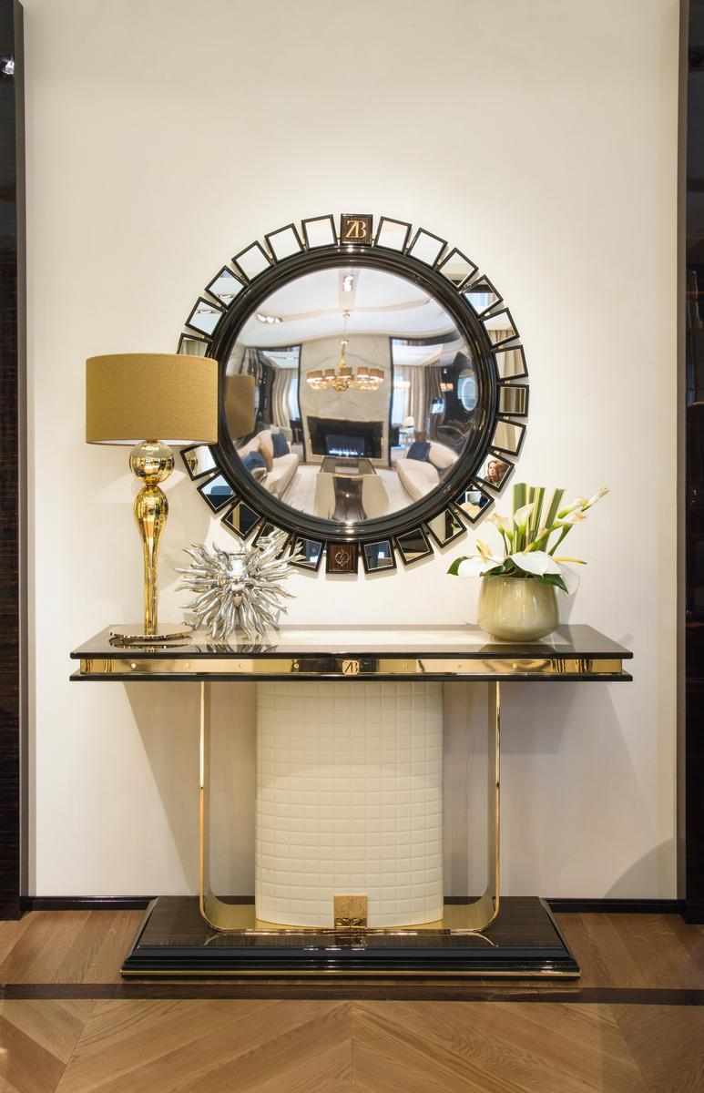 Round framed wall-mounted mirror | Constance by Bruno Zampa