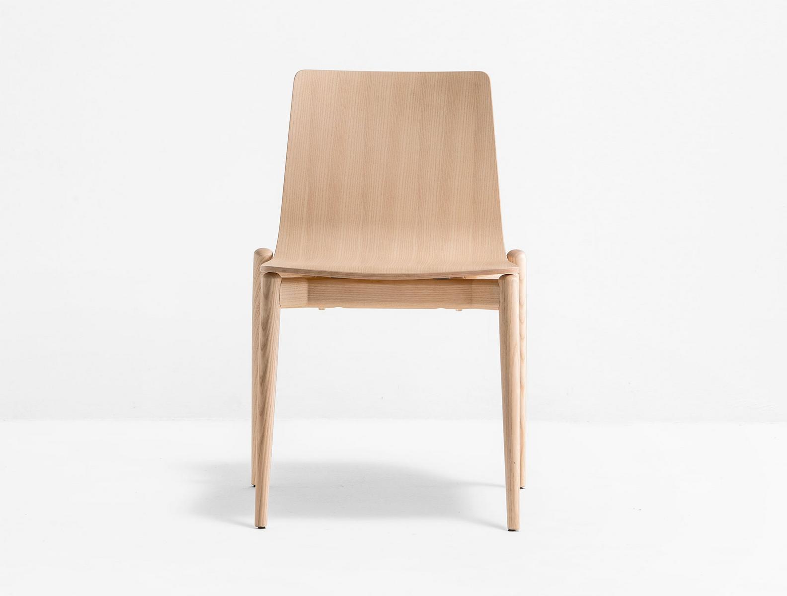 Stackable wooden chair | Malmö 390 by Pedrali