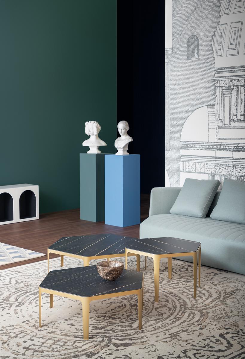 Hexagonal ceramic coffee table | Panorama by Bonaldo