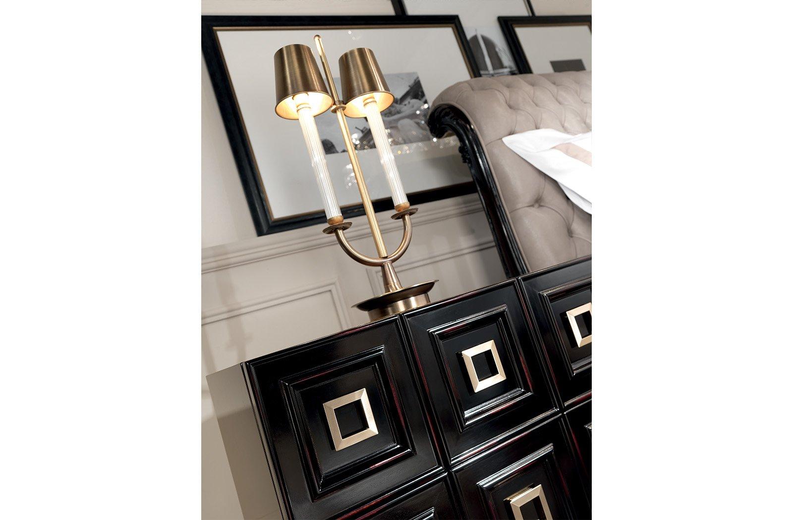 Rectangular beech bedside table with drawers | Perry by Gianfranco Ferre Home