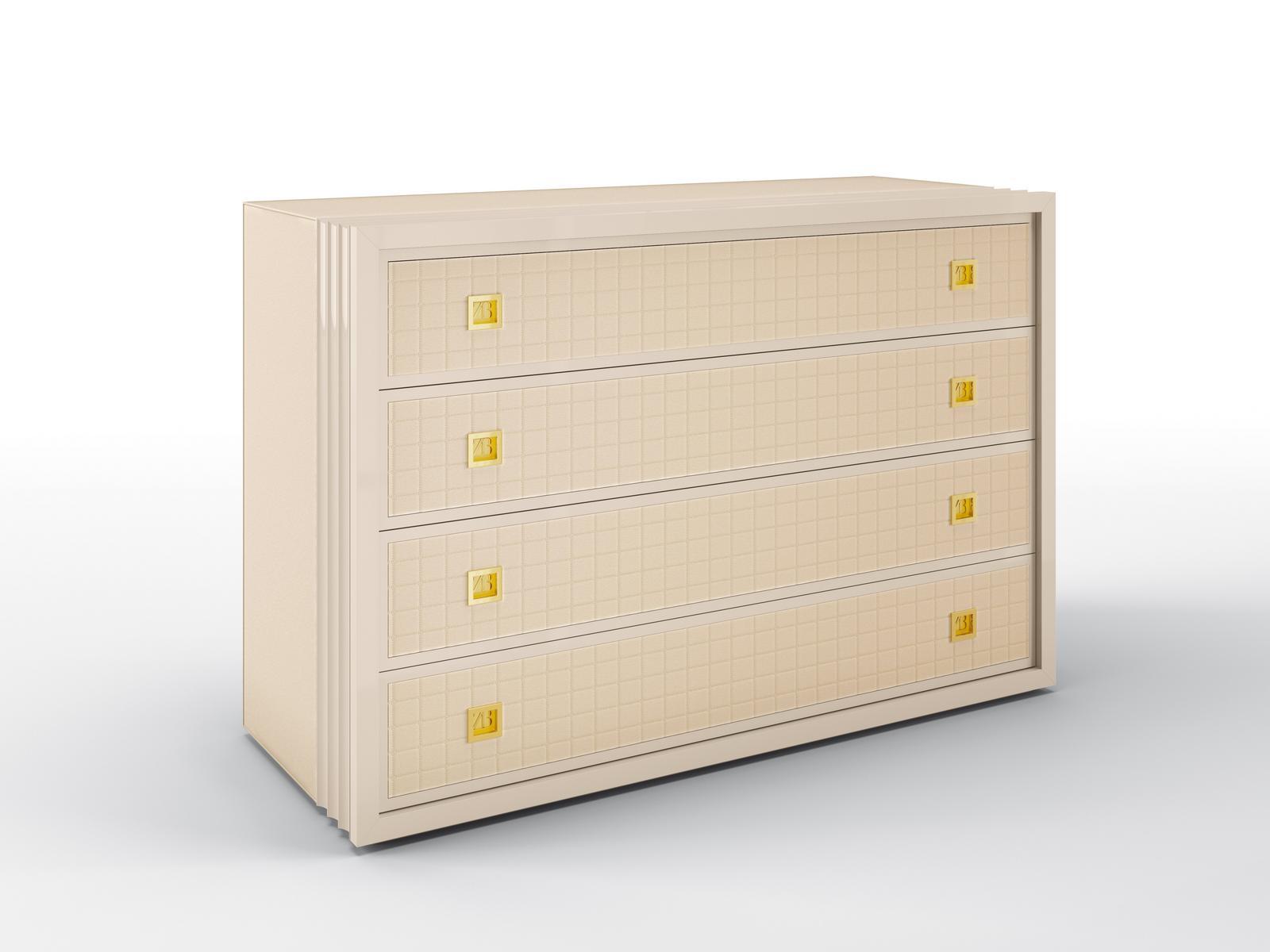 Solid wood chest of drawers with integrated handles | Glenn by Bruno Zampa