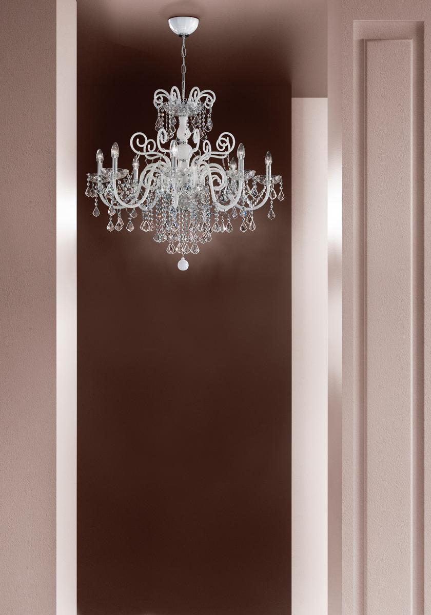Glass chandelier with crystals | Dandolo by Sylcom