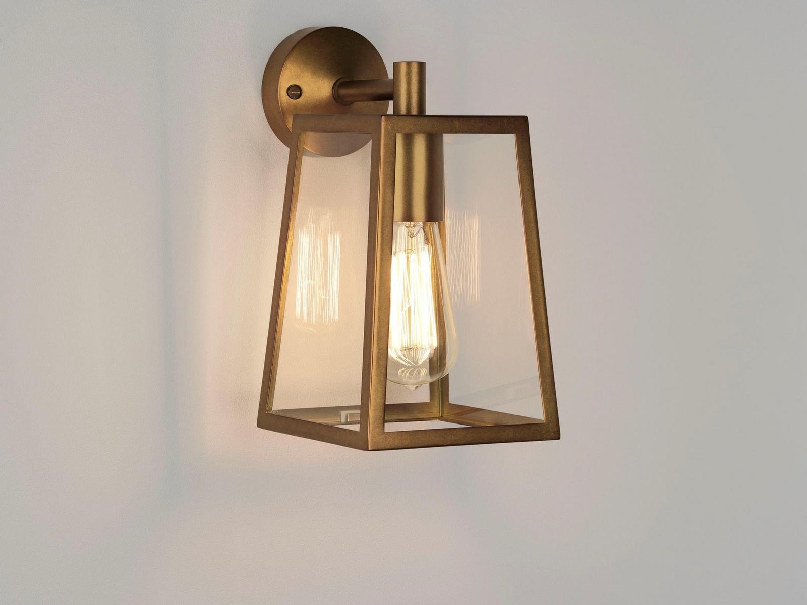 Glass and steel outdoor wall lamp | Calvi by Astro lighting