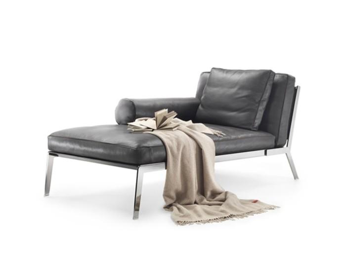 Leather day bed with removable cover | Happy by Flexform