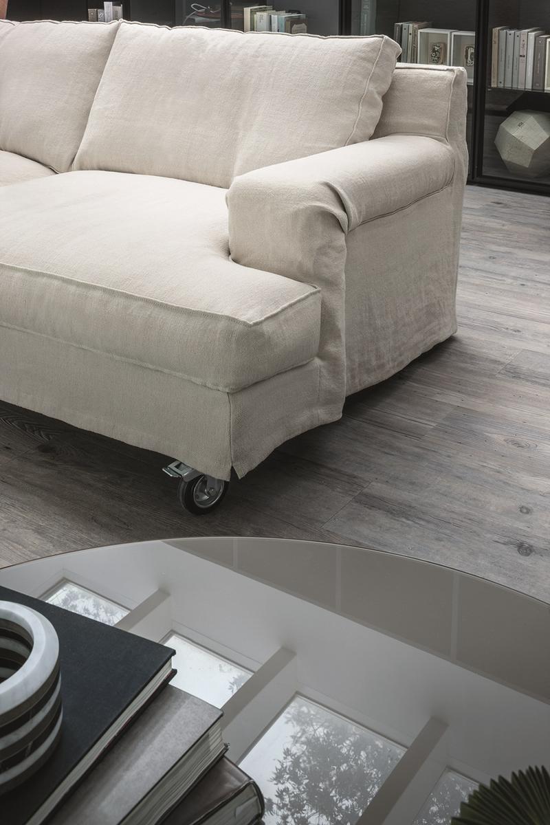 2 seater fabric sofa with castors | Aberdeen by Lema